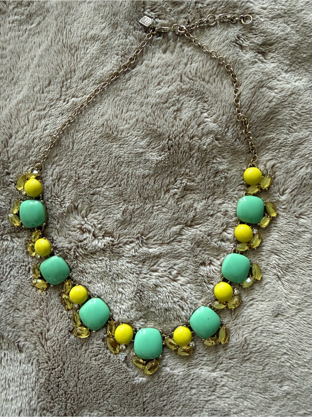 Banana Republic Yellow and Mint Statement Necklace
